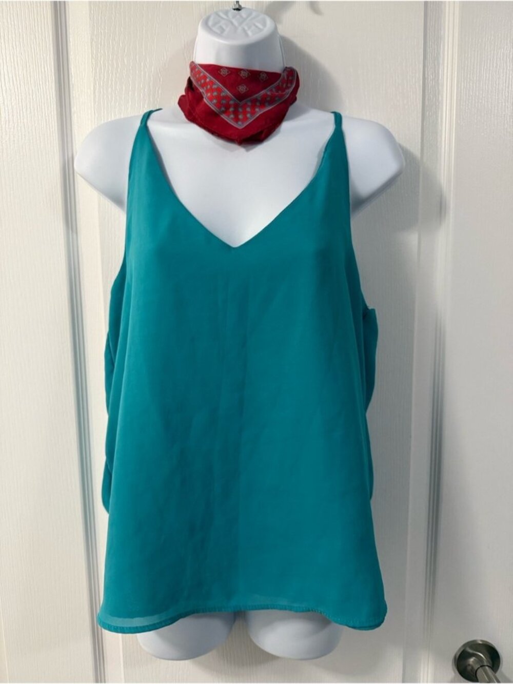 Ardene Tank Top Cami Blouse Green Teal Polyester Size Medium